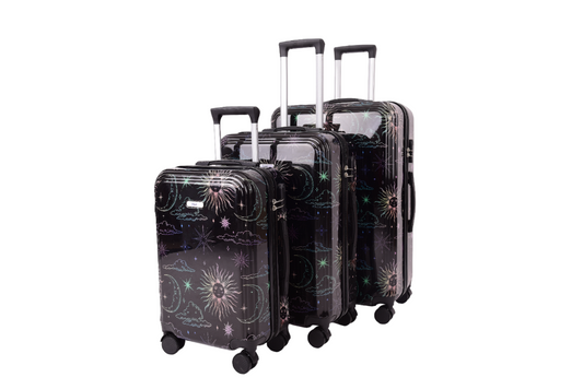 Mirage Leila Cosmos ABS Hard shell Lightweight 3 Piece Luggage Set - Stiles Supply Co.
