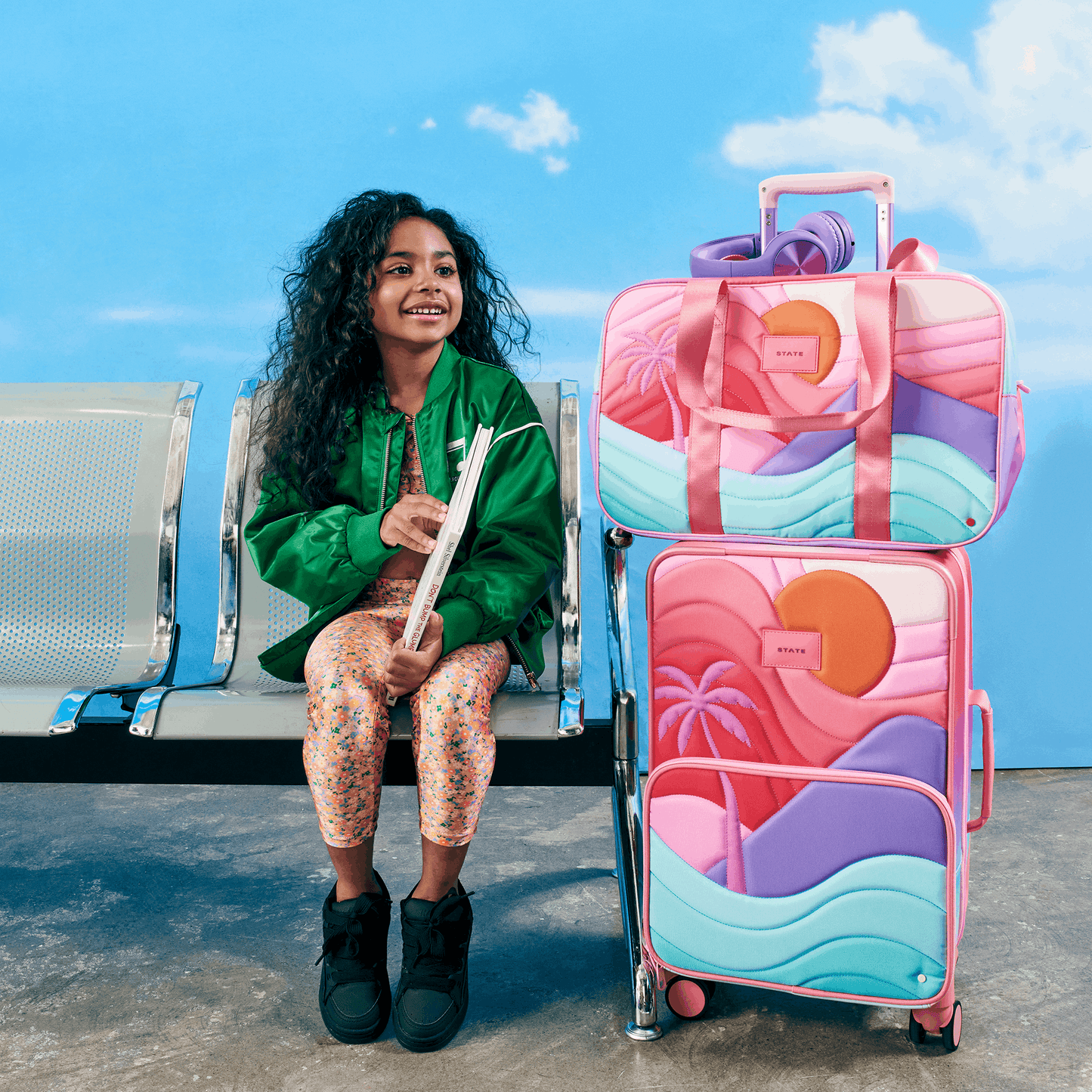 STATE Bags Logan Carry-On Kids Suitcase Sunset