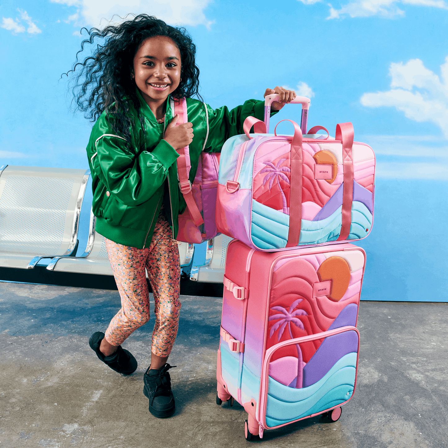 STATE Bags Logan Carry-On Kids Suitcase Sunset