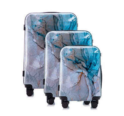Mirage Graphic Hard Shell Lightweight 3-Piece Luggage Set - Stiles Supply Co.