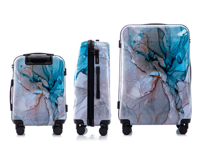 Mirage Graphic Hard Shell Lightweight 3-Piece Luggage Set - Stiles Supply Co.