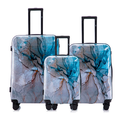 Mirage Graphic Hard Shell Lightweight 3-Piece Luggage Set - Stiles Supply Co.