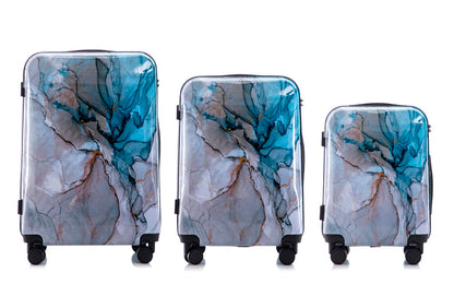 Mirage Graphic Hard Shell Lightweight 3-Piece Luggage Set - Stiles Supply Co.