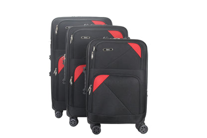 Mirage Mia Soft Shell Lightweight Expandable 3 Piece Luggage Set - Stiles Supply Co.