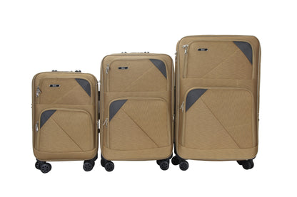 Mirage Mia Soft Shell Lightweight Expandable 3 Piece Luggage Set - Stiles Supply Co.