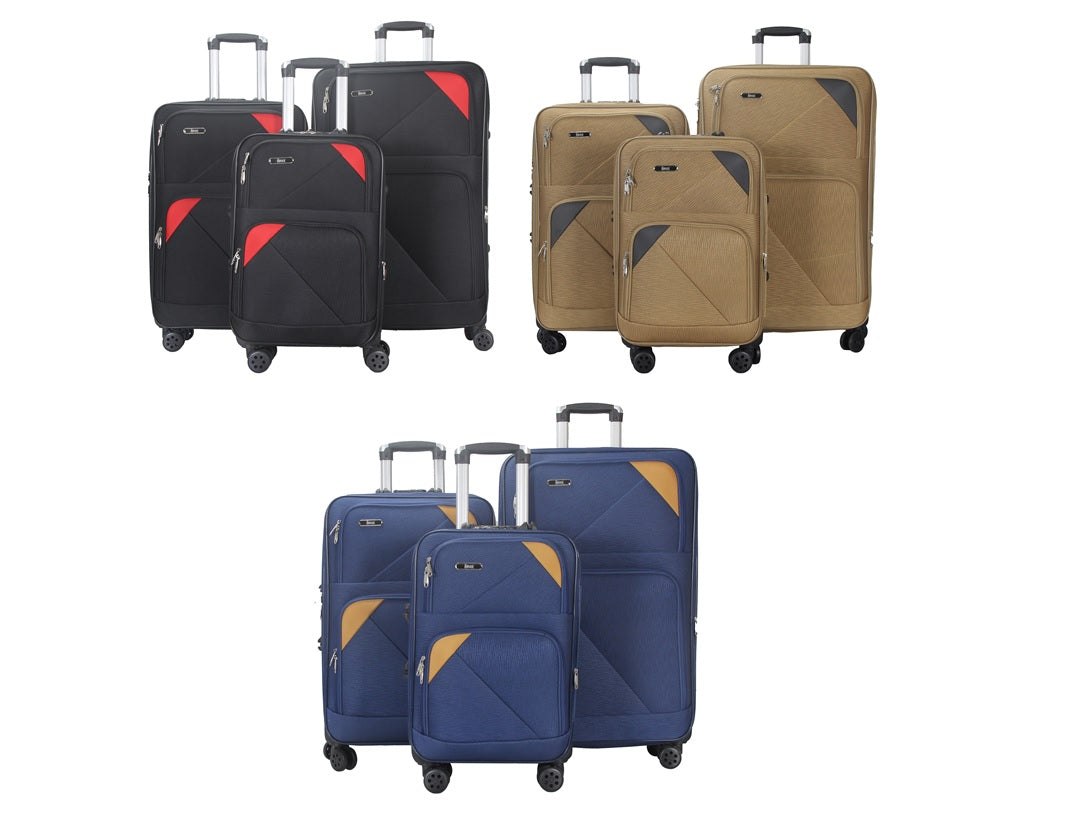 Mirage Mia Soft Shell Lightweight Expandable 3 Piece Luggage Set - Stiles Supply Co.