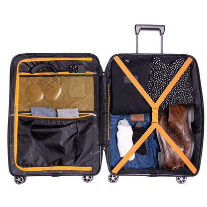 Sole Premise 24-inch Black Hardcase Checked Luggage