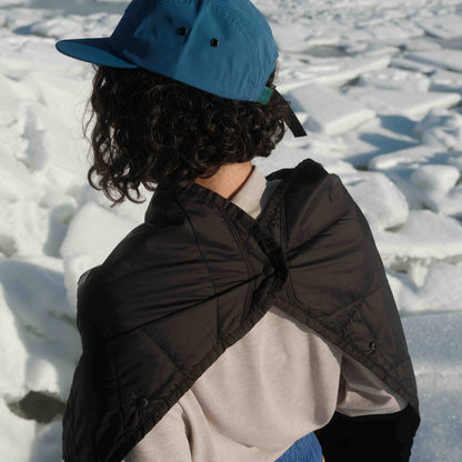 Gravel Layover™ Travel Blanket - Packable & Puffy | Black - Stiles Supply Co.