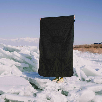 Gravel Layover™ Travel Blanket - Packable & Puffy | Black - Stiles Supply Co.