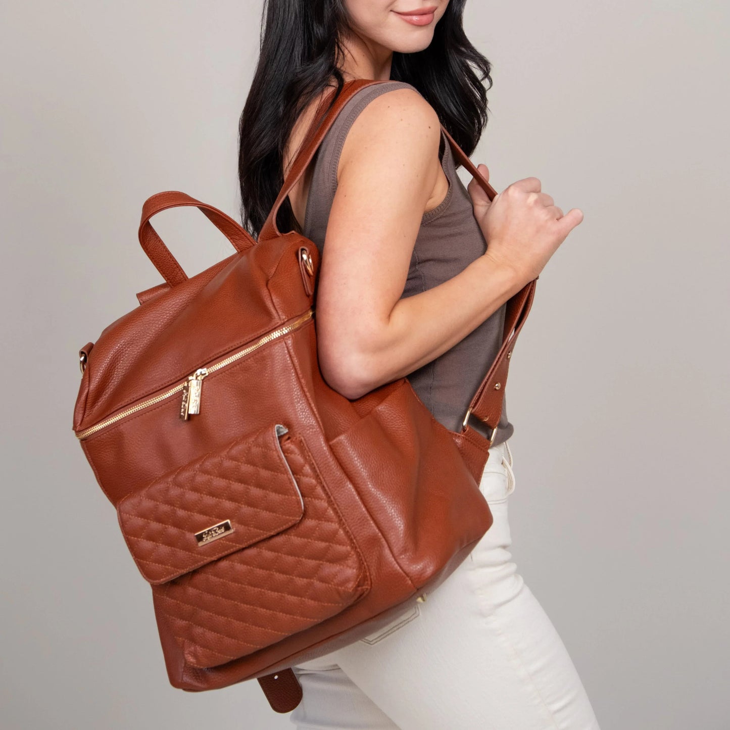 Luli Bebe Signature Diaper Bag Caramel