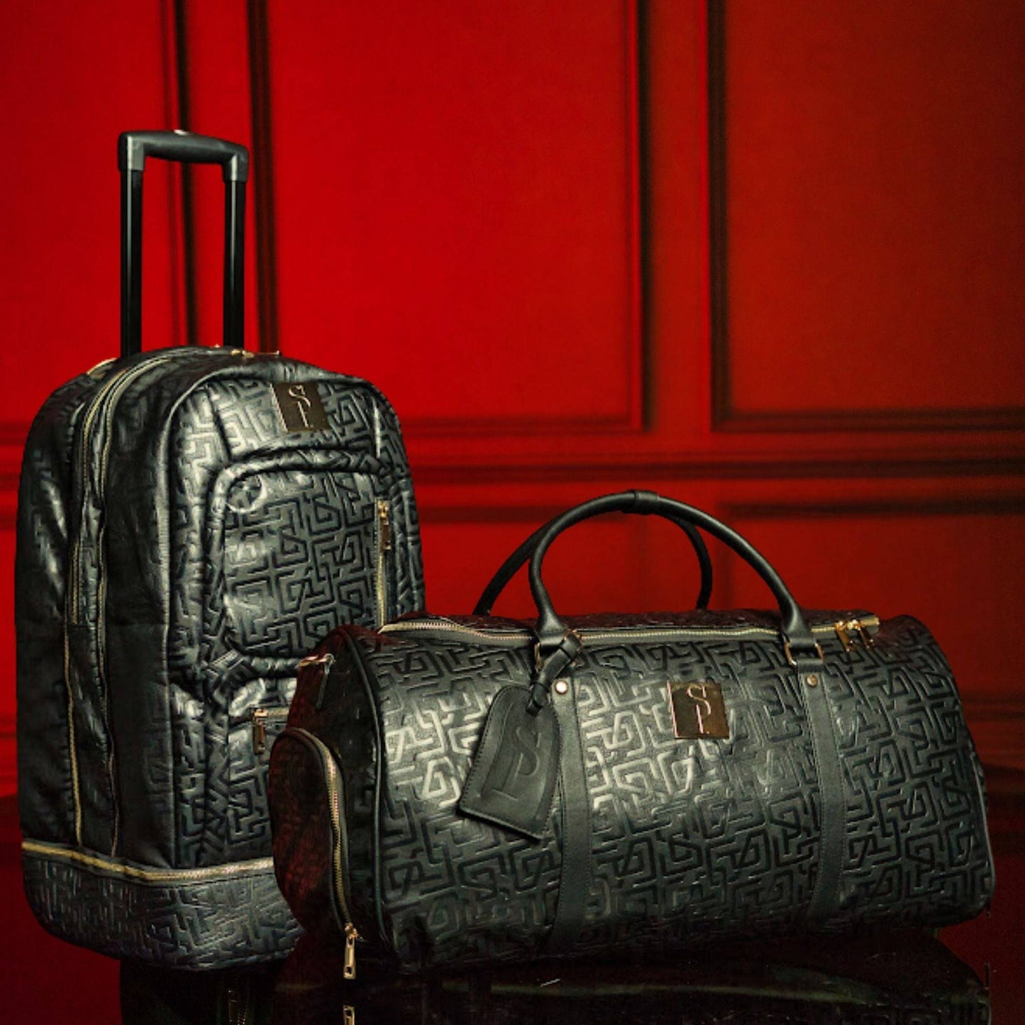 Sole Premise Monogram Leather Roller Bag Set
