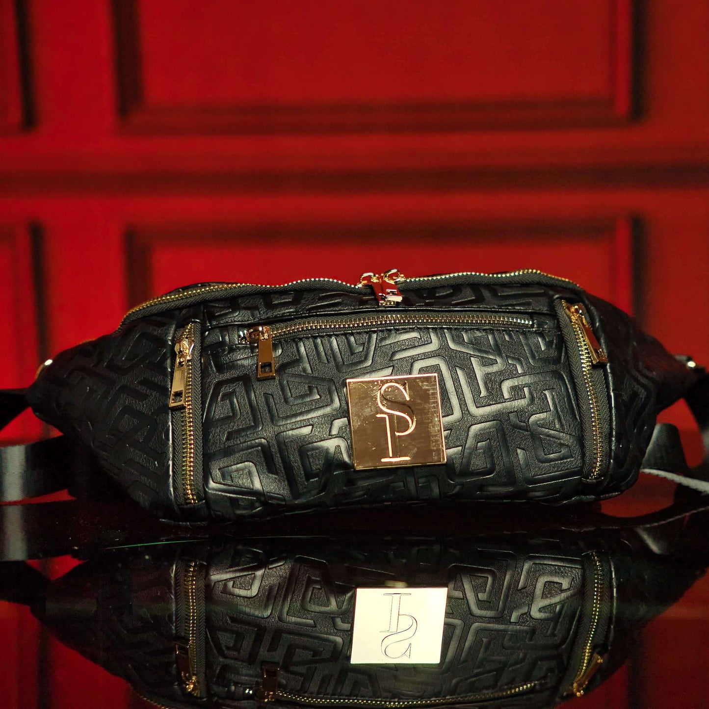 Sole Premise Black Monogram Leather Sling Bag