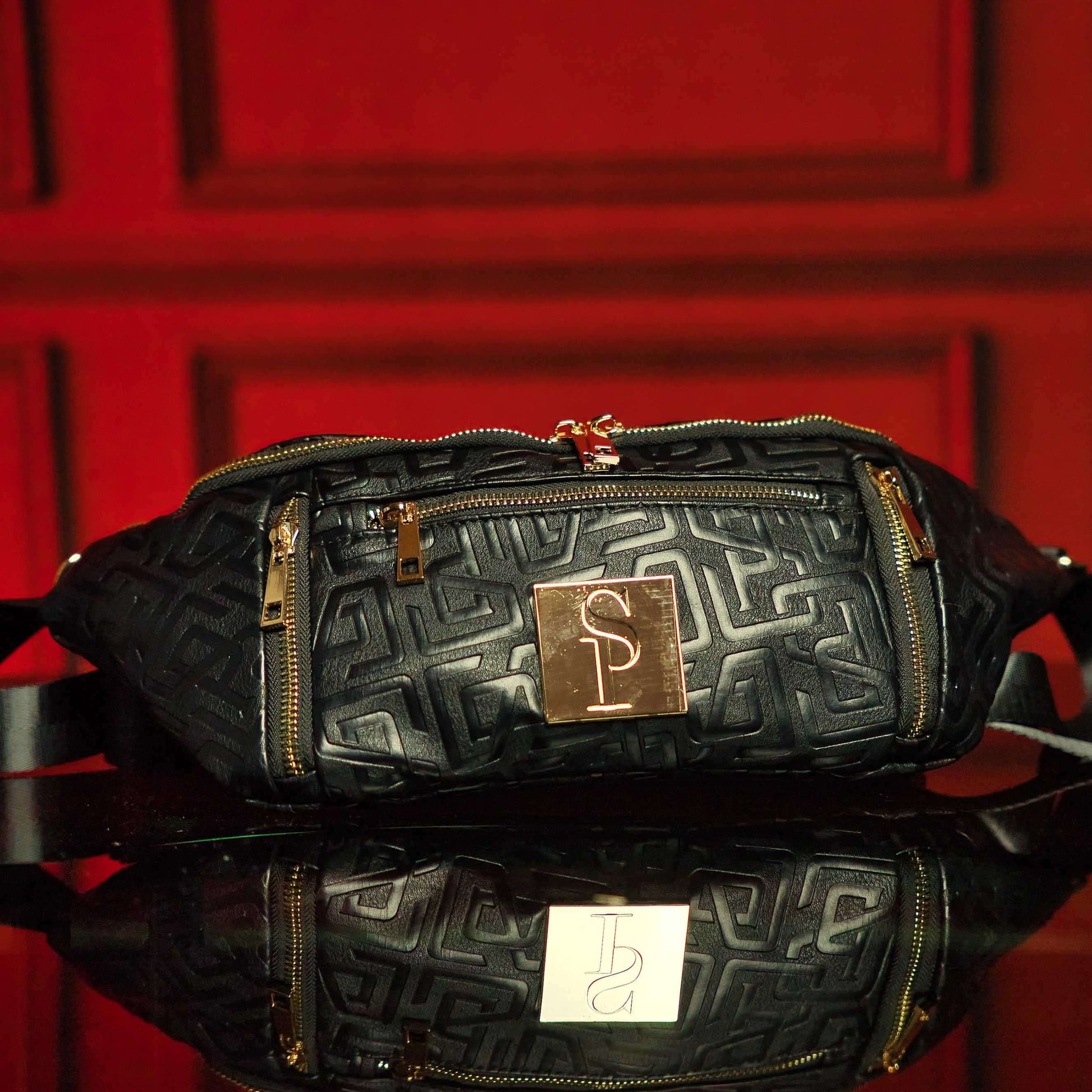 Sole Premise Black Monogram Leather Sling Bag