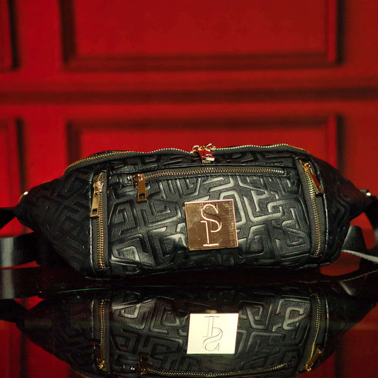 Sole Premise Black Monogram Leather Sling Bag
