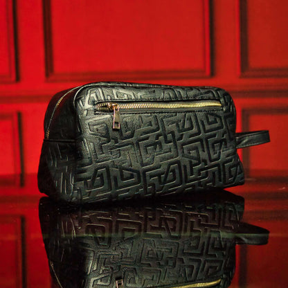 Sole Premise Black Monogram Leather Toiletry Bag