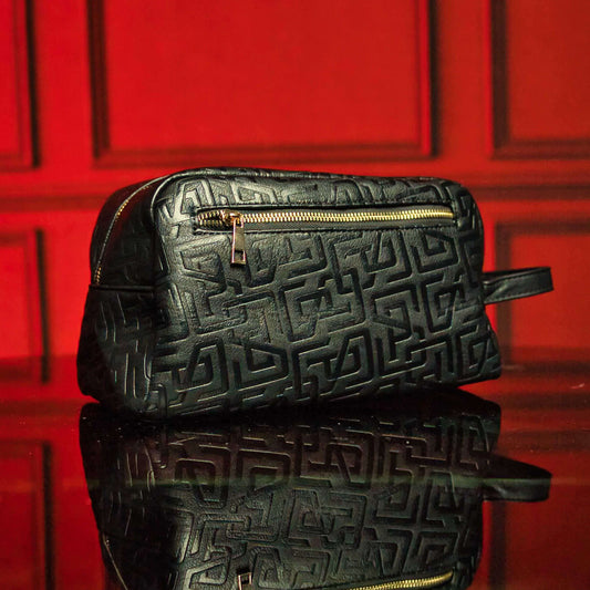 Sole Premise Black Monogram Leather Toiletry Bag