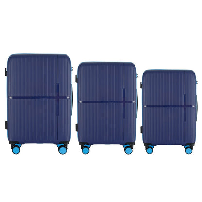 Mirage GALA 3-Piece Luggage Set – Polycarbonate Hardshell, Lightweight - Navy Sky Blue - Stiles Supply Co.