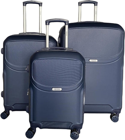IZOD Regina Expandable Hard shell Lightweight 3 Piece Luggage Set - Stiles Supply Co.