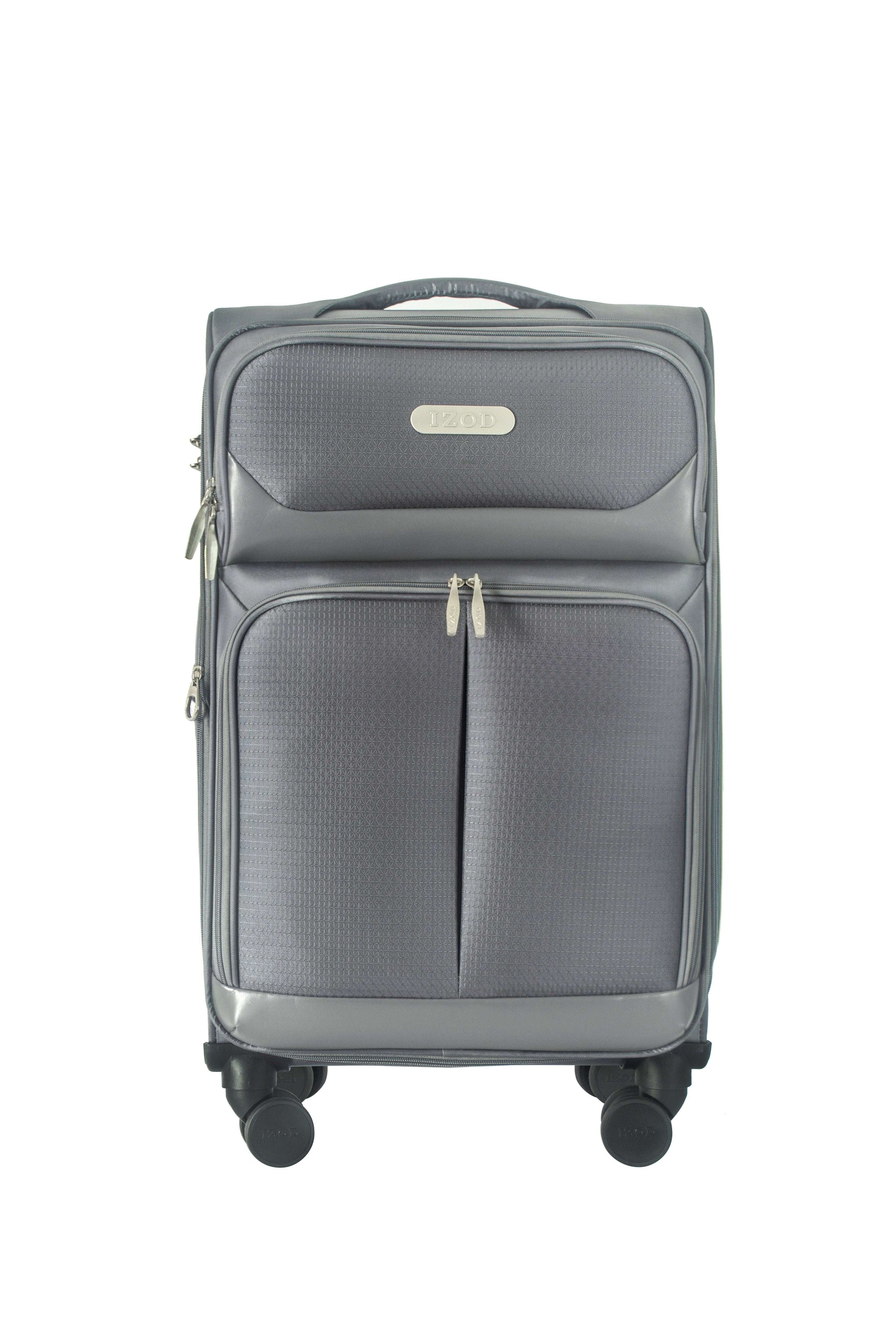 IZOD Ocean Soft Shell Lightweight Expandable 360 Dual Spinning Wheels Combo Lock 28", 24", 20" 3 Piece Luggage Set