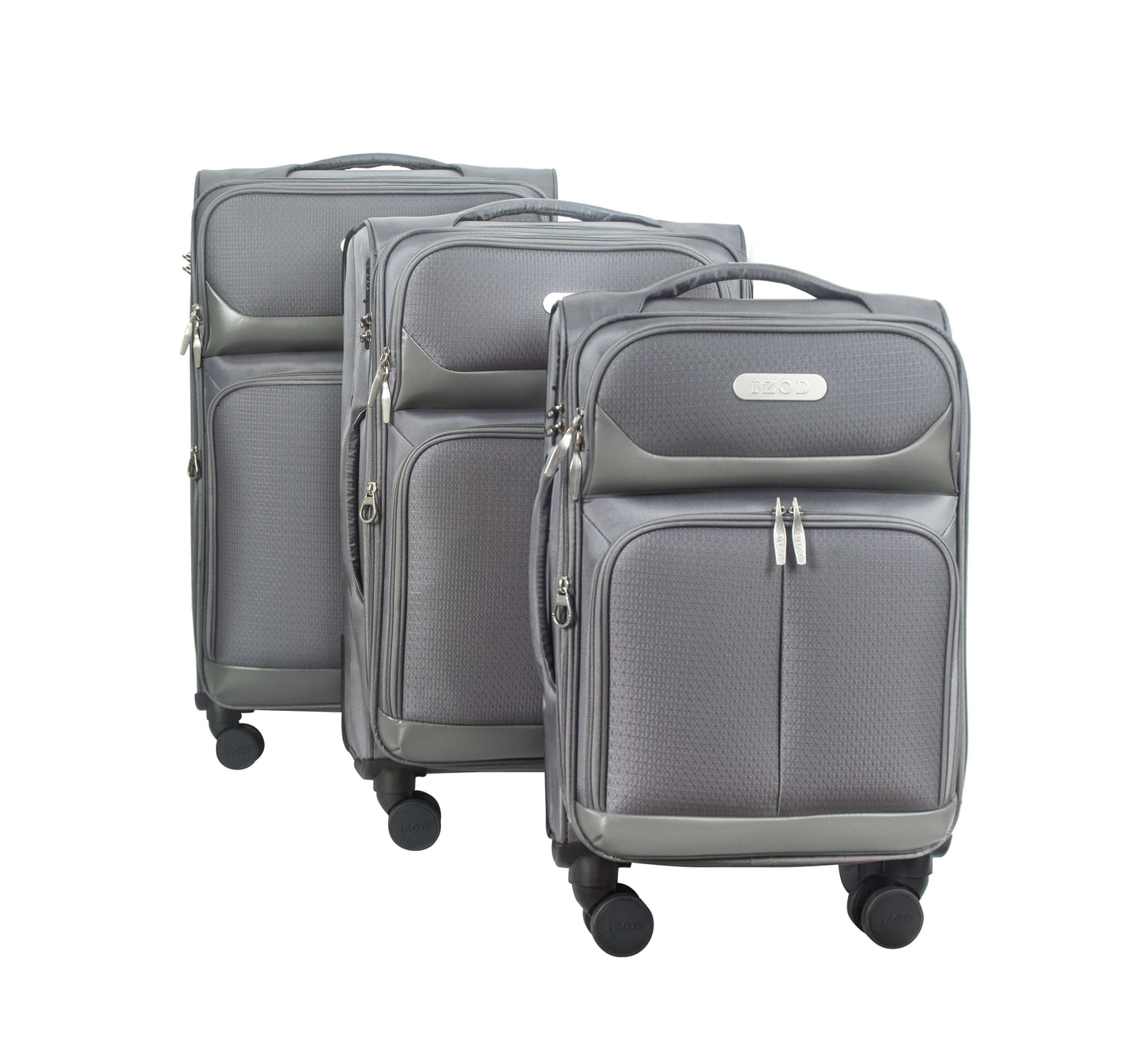 IZOD Ocean Soft Shell Lightweight Expandable 360 Dual Spinning Wheels Combo Lock 28", 24", 20" 3 Piece Luggage Set