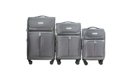 IZOD Ocean Soft Shell Lightweight Expandable 360 Dual Spinning Wheels Combo Lock 28", 24", 20" 3 Piece Luggage Set