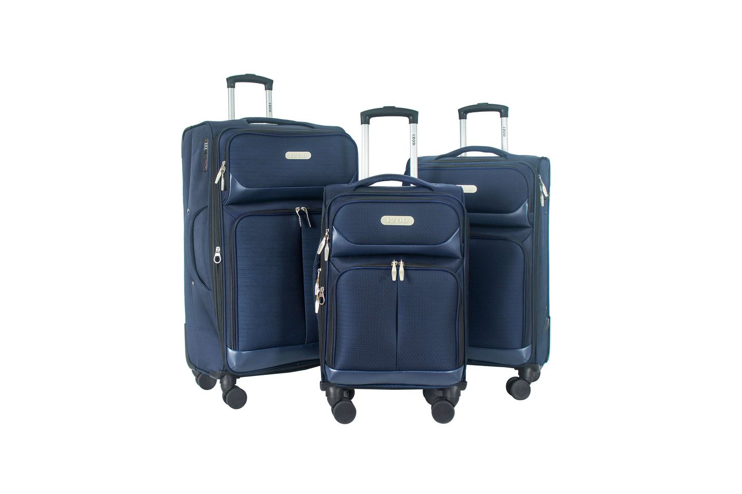 IZOD Ocean Soft Shell Lightweight Expandable 360 Dual Spinning Wheels Combo Lock 28", 24", 20" 3 Piece Luggage Set