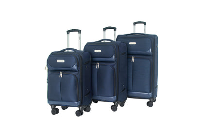 IZOD Ocean Soft Shell Lightweight Expandable 360 Dual Spinning Wheels Combo Lock 28", 24", 20" 3 Piece Luggage Set