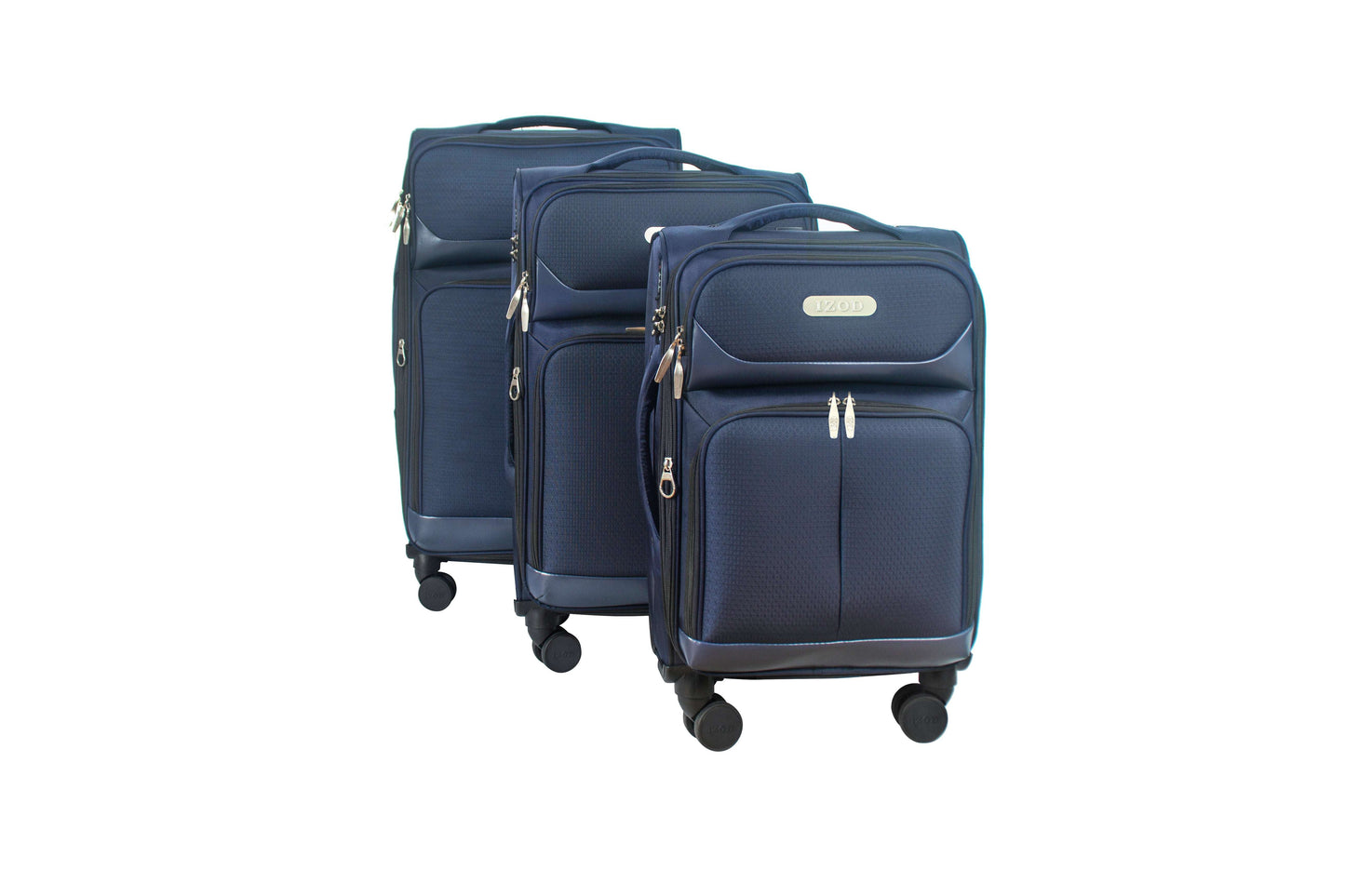 IZOD Ocean Soft Shell Lightweight Expandable 360 Dual Spinning Wheels Combo Lock 28", 24", 20" 3 Piece Luggage Set