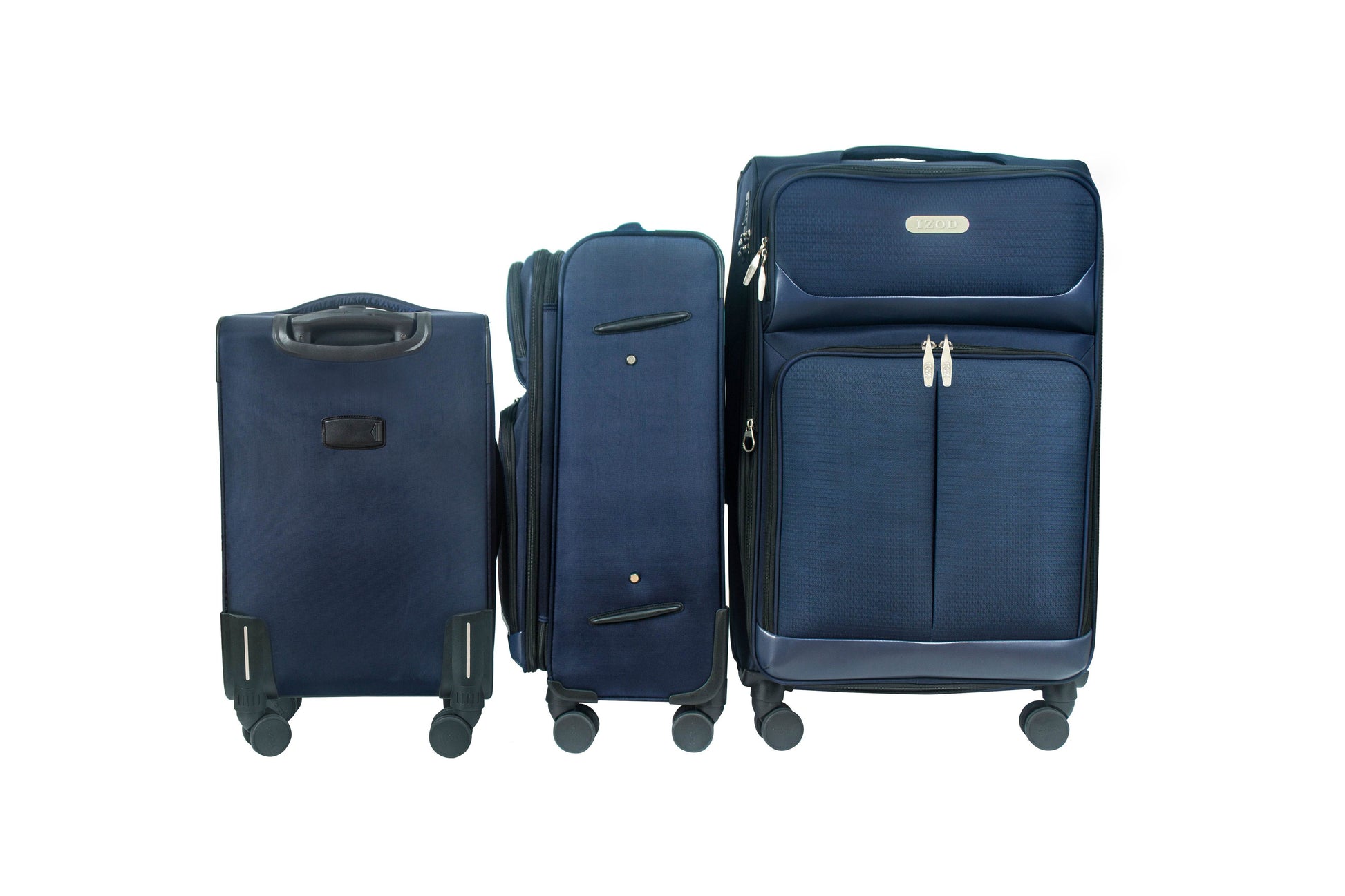 IZOD Ocean Soft Shell Lightweight Expandable 360 Dual Spinning Wheels Combo Lock 28", 24", 20" 3 Piece Luggage Set