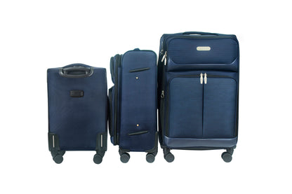 IZOD Ocean Soft Shell Lightweight Expandable 360 Dual Spinning Wheels Combo Lock 28", 24", 20" 3 Piece Luggage Set