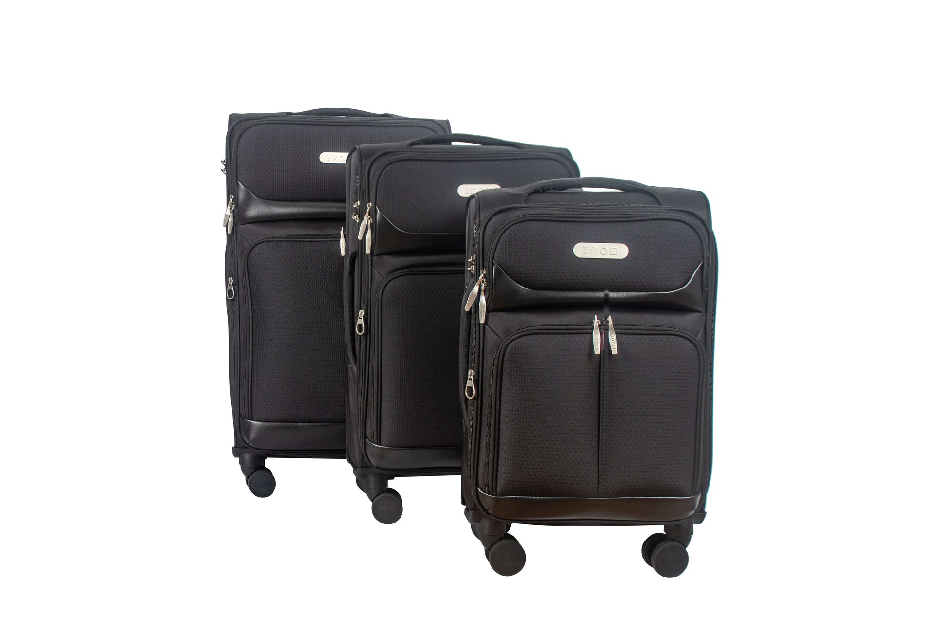 IZOD Ocean Soft Shell Lightweight Expandable 360 Dual Spinning Wheels Combo Lock 28", 24", 20" 3 Piece Luggage Set