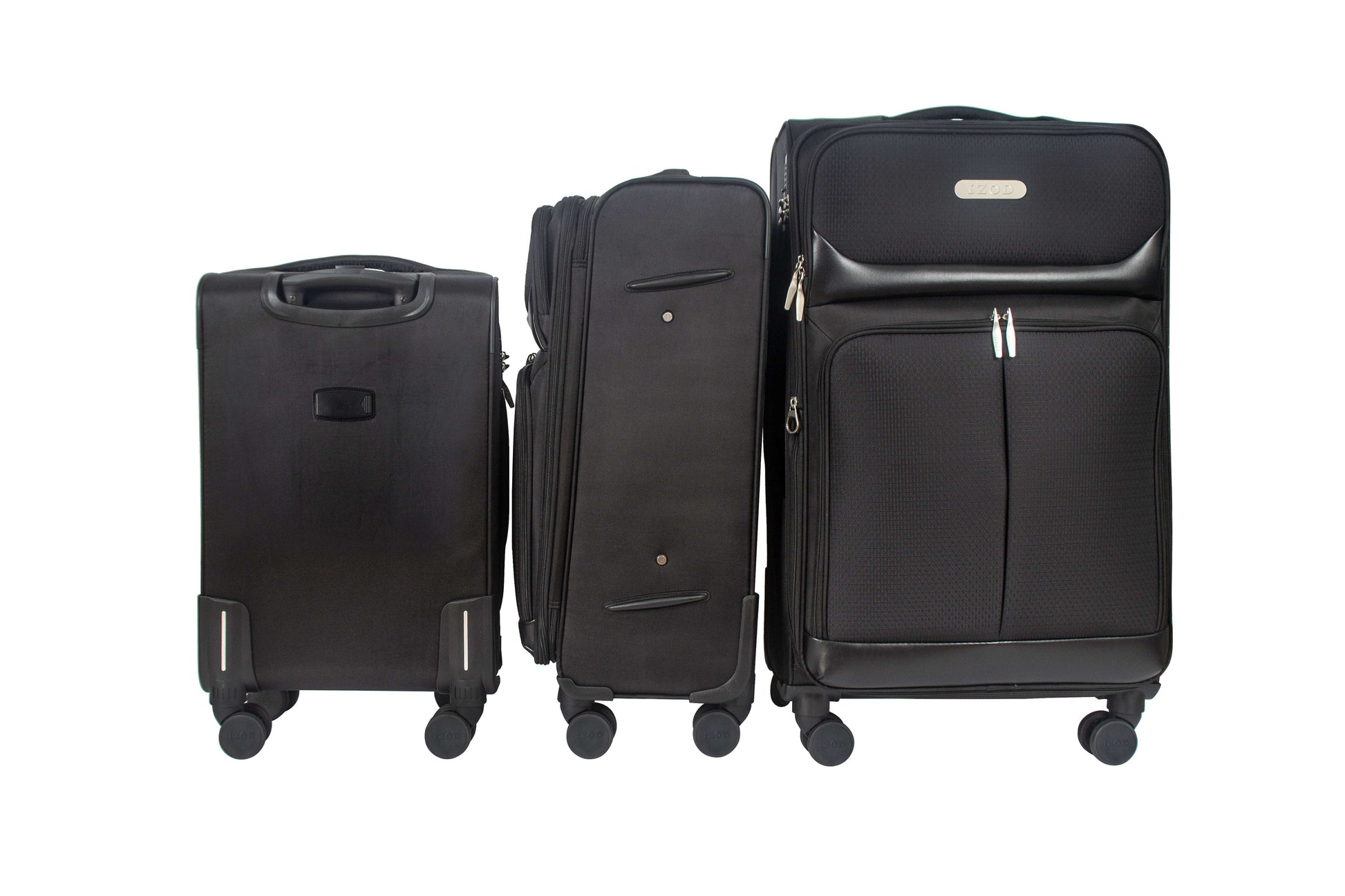 IZOD Ocean Soft Shell Lightweight Expandable 360 Dual Spinning Wheels Combo Lock 28", 24", 20" 3 Piece Luggage Set