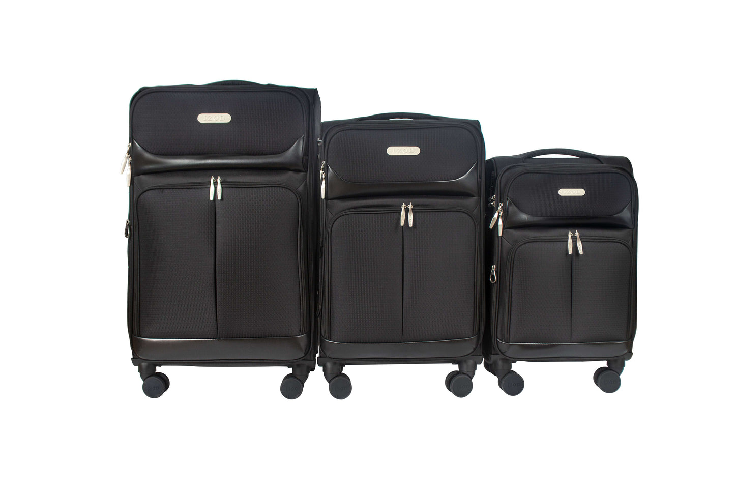 IZOD Ocean Soft Shell Lightweight Expandable 360 Dual Spinning Wheels Combo Lock 28", 24", 20" 3 Piece Luggage Set