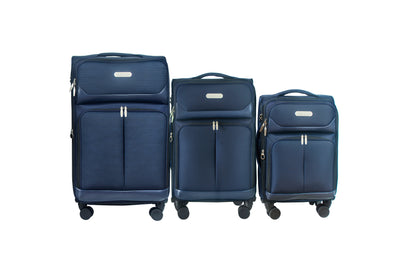 IZOD Ocean Soft Shell Lightweight Expandable 360 Dual Spinning Wheels Combo Lock 28", 24", 20" 3 Piece Luggage Set