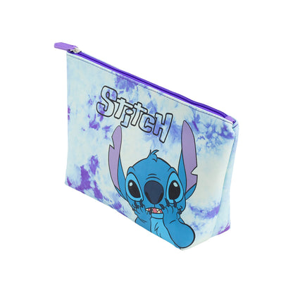 Disney Stitch Tie Dye Purple Wedge Cosmetic Bag - Stiles Supply Co.