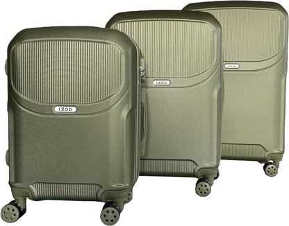 IZOD Regina Expandable Hard shell Lightweight 3 Piece Luggage Set - Stiles Supply Co.