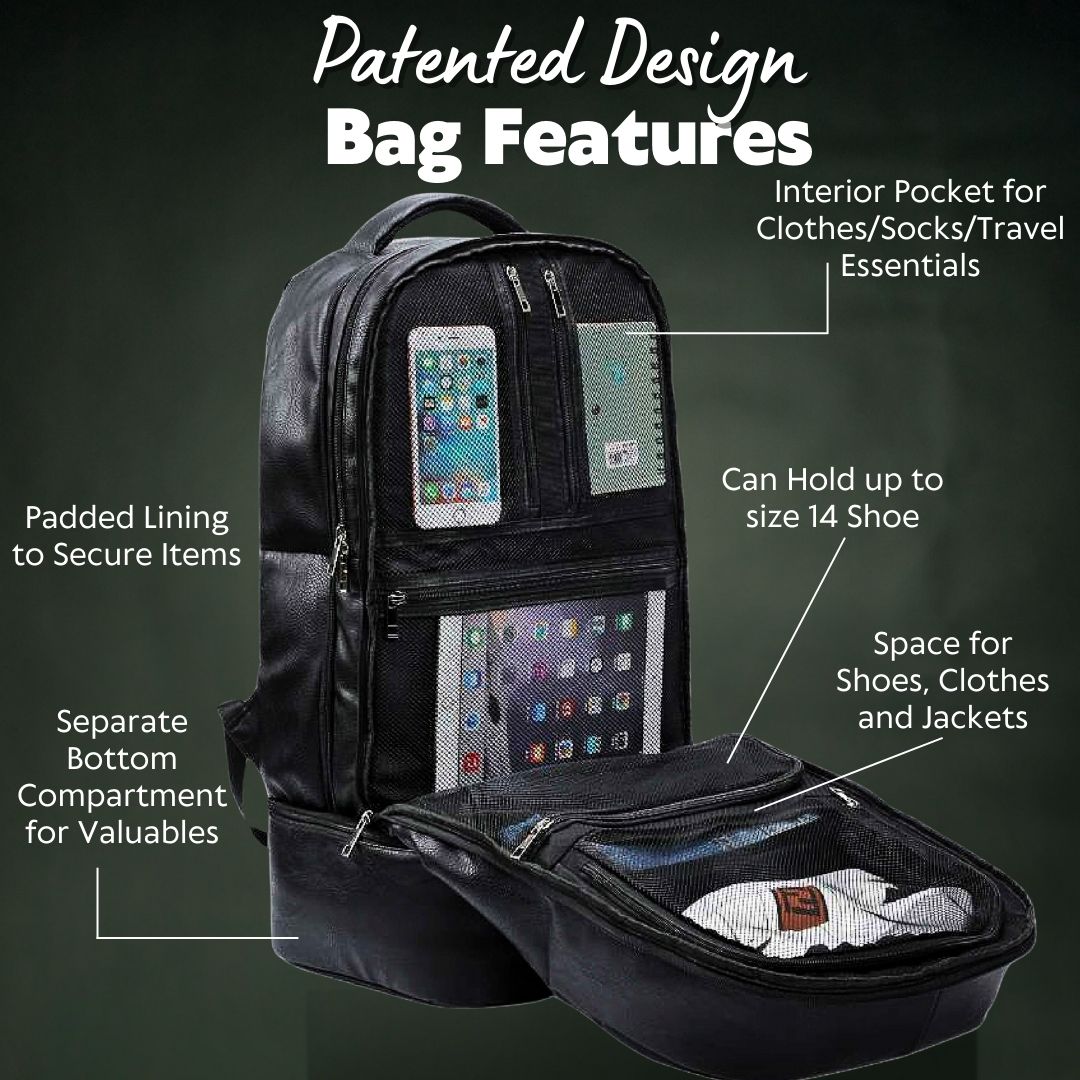 Sole Premise Black Leather Patented Carry On Backpack (Only 300 Made)