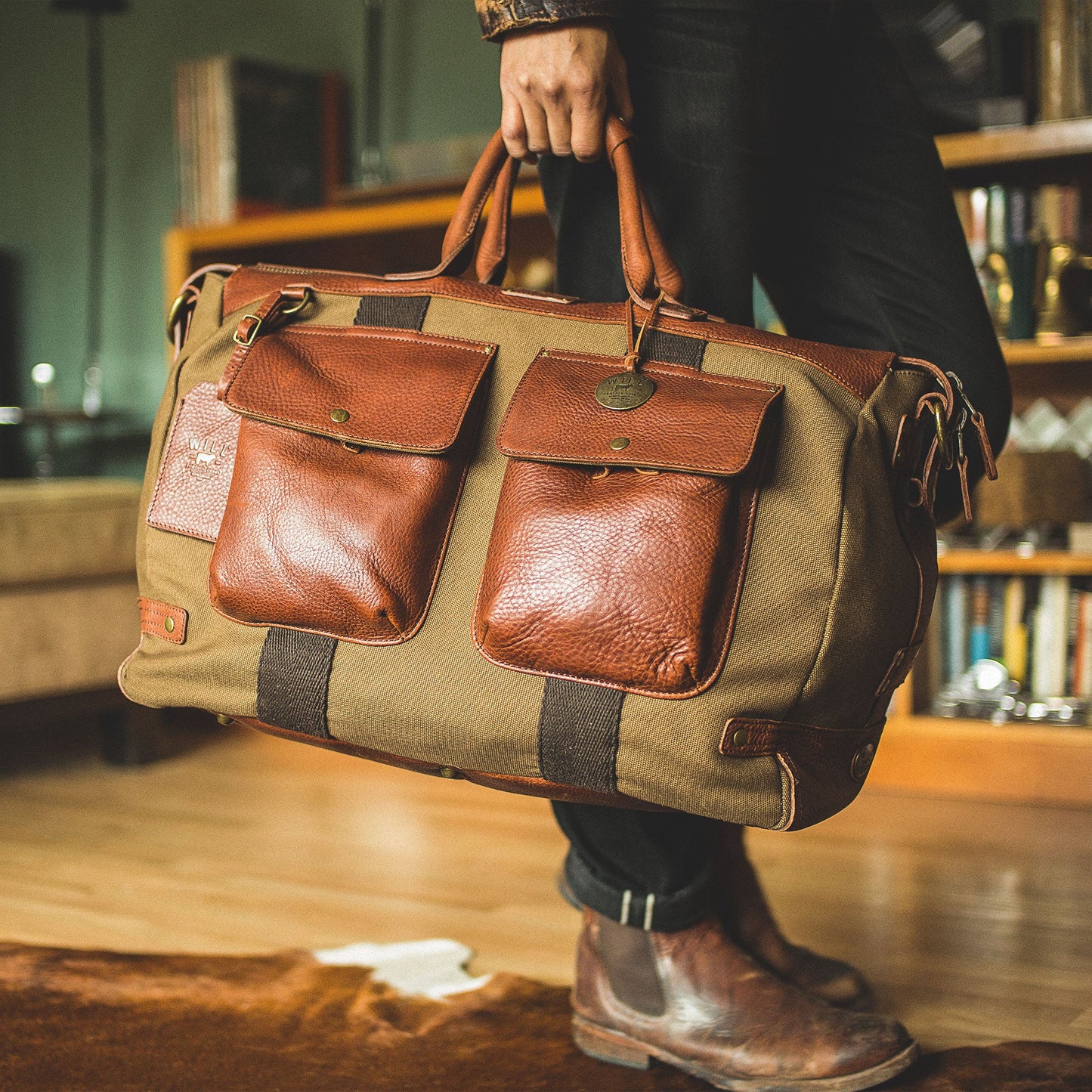 Will Leather Goods Canvas & Leather Travel Duffle