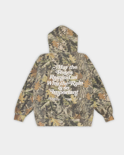 Sueded Slogan Hoodie - Camo