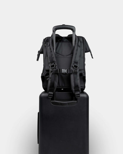 Portland Gear Cascade Weatherproof Backpack 21L on luggage in Black