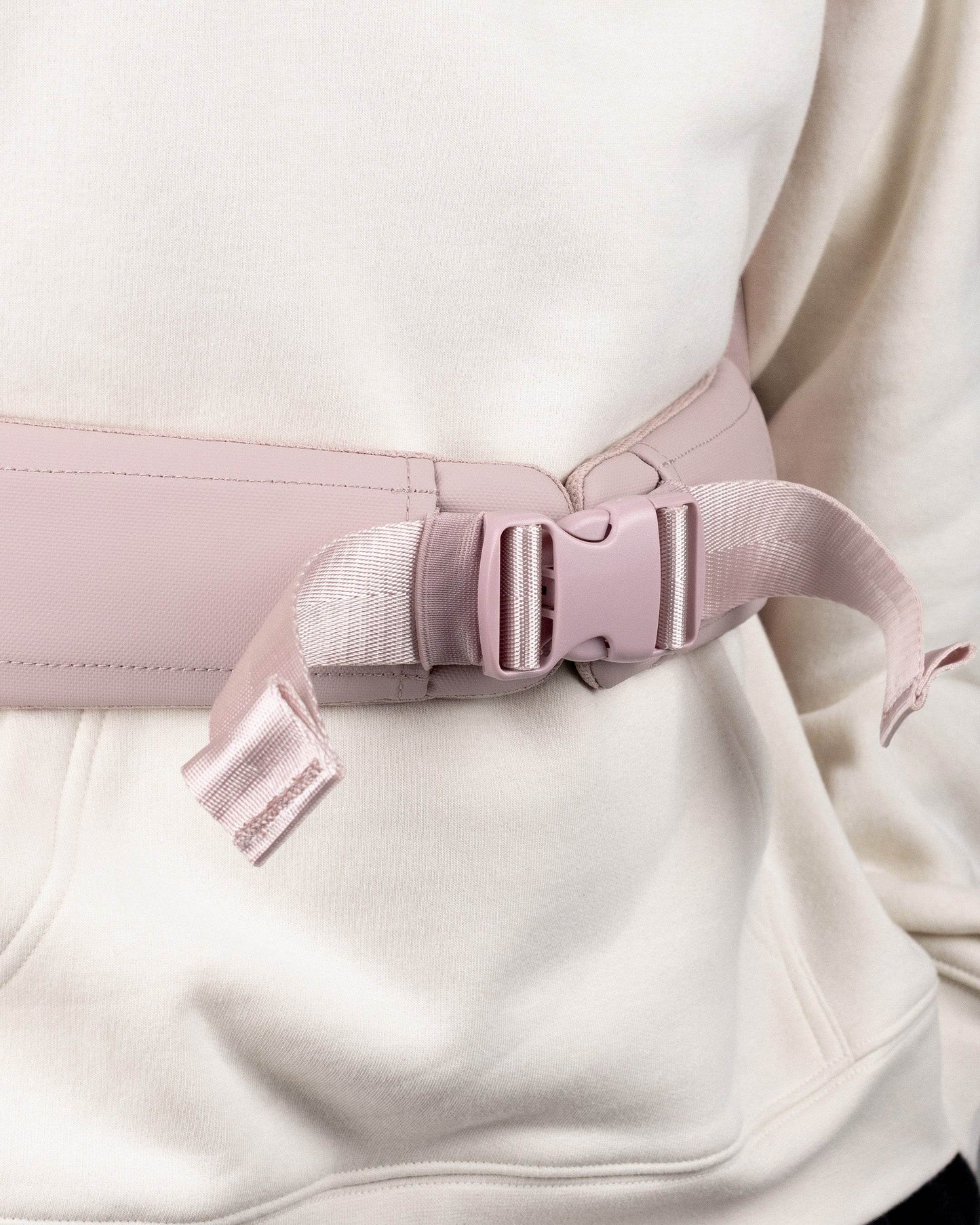 Portland Gear Getaway Hip Belt on body in Blush