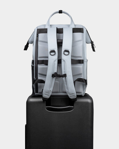 Portland Gear Cascade Getaway Backpack in Cloud on luggage