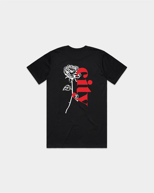 Soft-Blend Rose City "P" Tee - Black