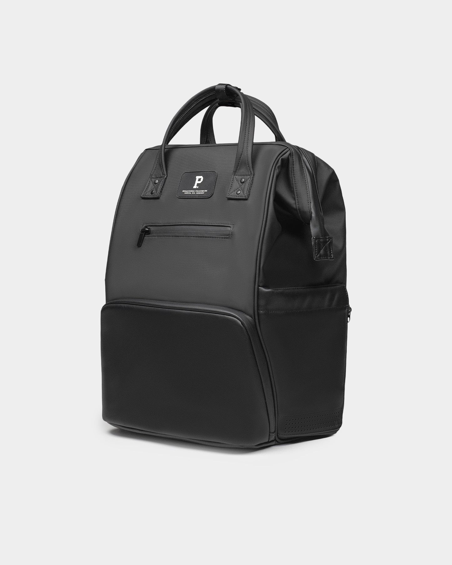 Portland Gear Cascade Getaway Backpack angled view in Black