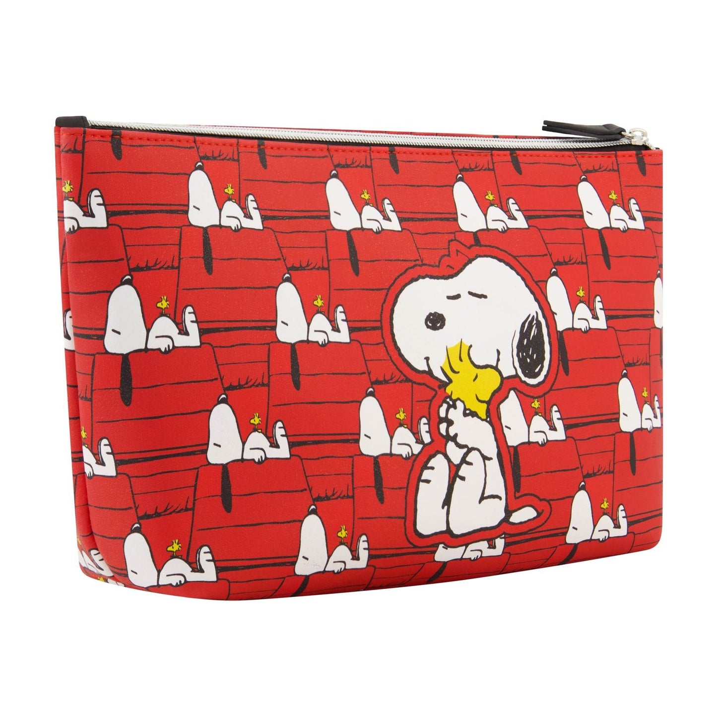 Snoopy & Woodstock Red All over Print Trapezoid Cosmetic Case