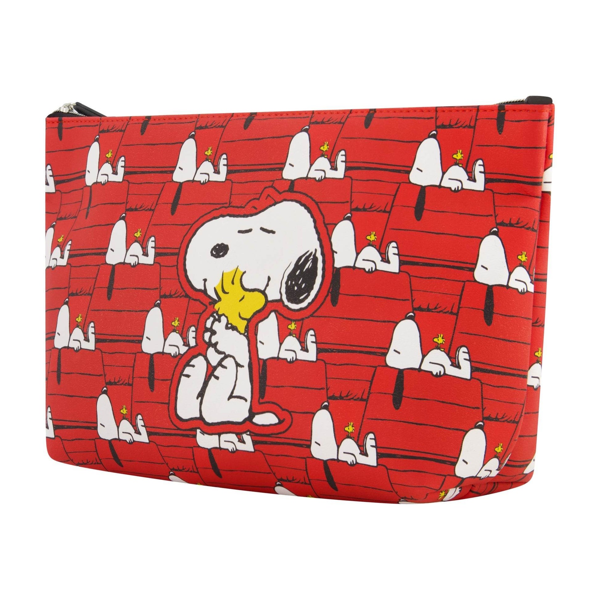 Snoopy & Woodstock Red All over Print Trapezoid Cosmetic Case