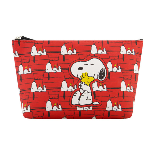 Snoopy & Woodstock Red All over Print Trapezoid Cosmetic Case