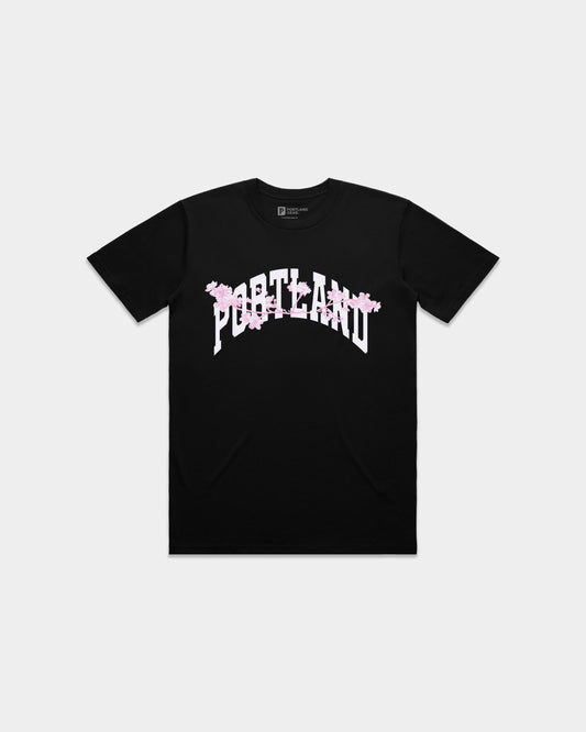 All-American Halftone Blossom Tee - Black - Stiles Supply Co.