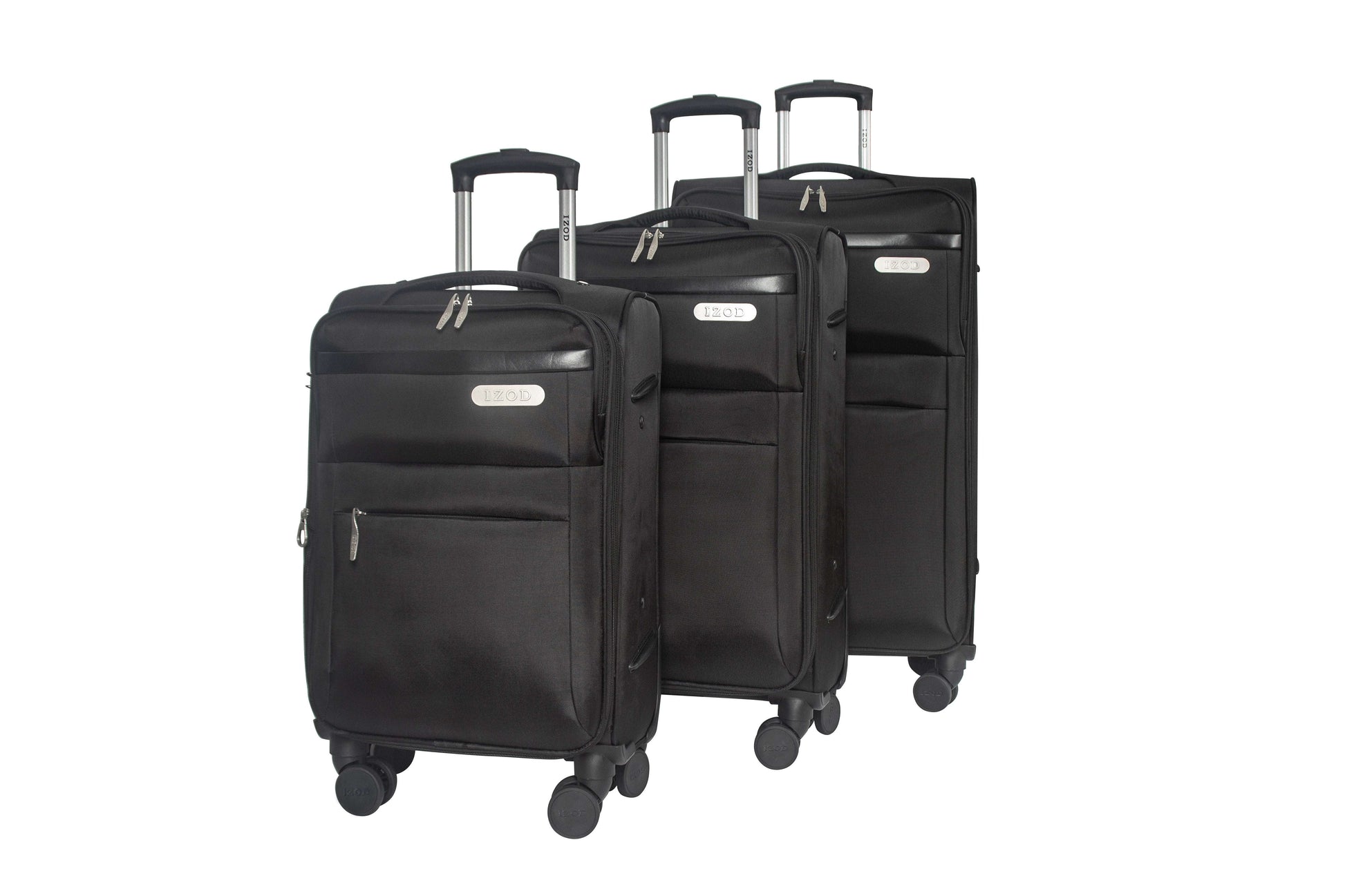 IZOD River Soft Shell Lightweight Expandable 360 Dual Spinning Wheels Combo Lock 28", 24", 20" 3 Piece Luggage Set