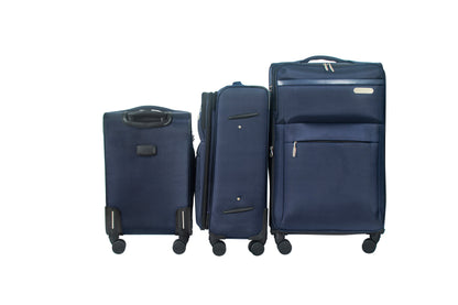 IZOD River Soft Shell Lightweight Expandable 360 Dual Spinning Wheels Combo Lock 28", 24", 20" 3 Piece Luggage Set